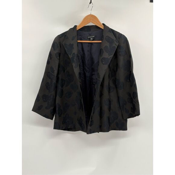 Eileen Fisher Blazer Jacket Open‎ Women Size Small Black 3/4 Sleeve - Picture 1 of 9